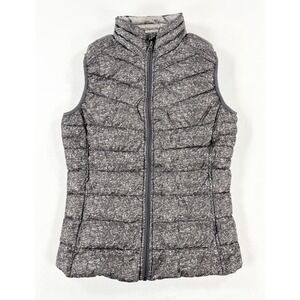 Blanc Noir Down Puffer Vest Womens XS Gray Packable Lightweight Full Zip Winter